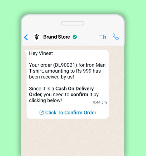 confirm cash on delivery orders with whatsapp marketing